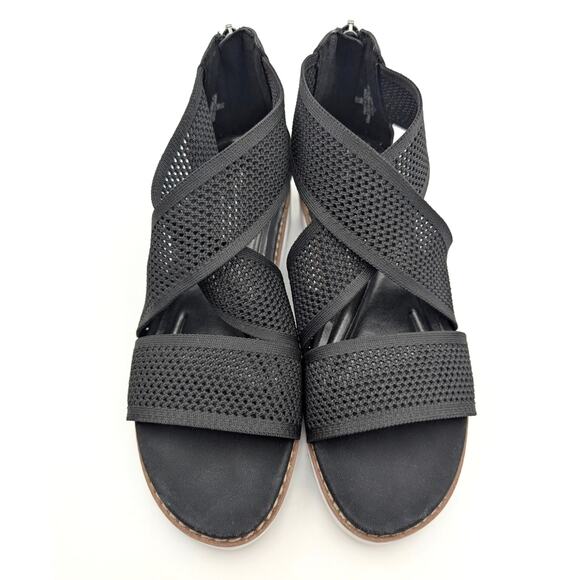 Easy Spirit Sewitney2 Knit Platform Sandals Open Toe Black Size US7M EU38 - Picture 9 of 11